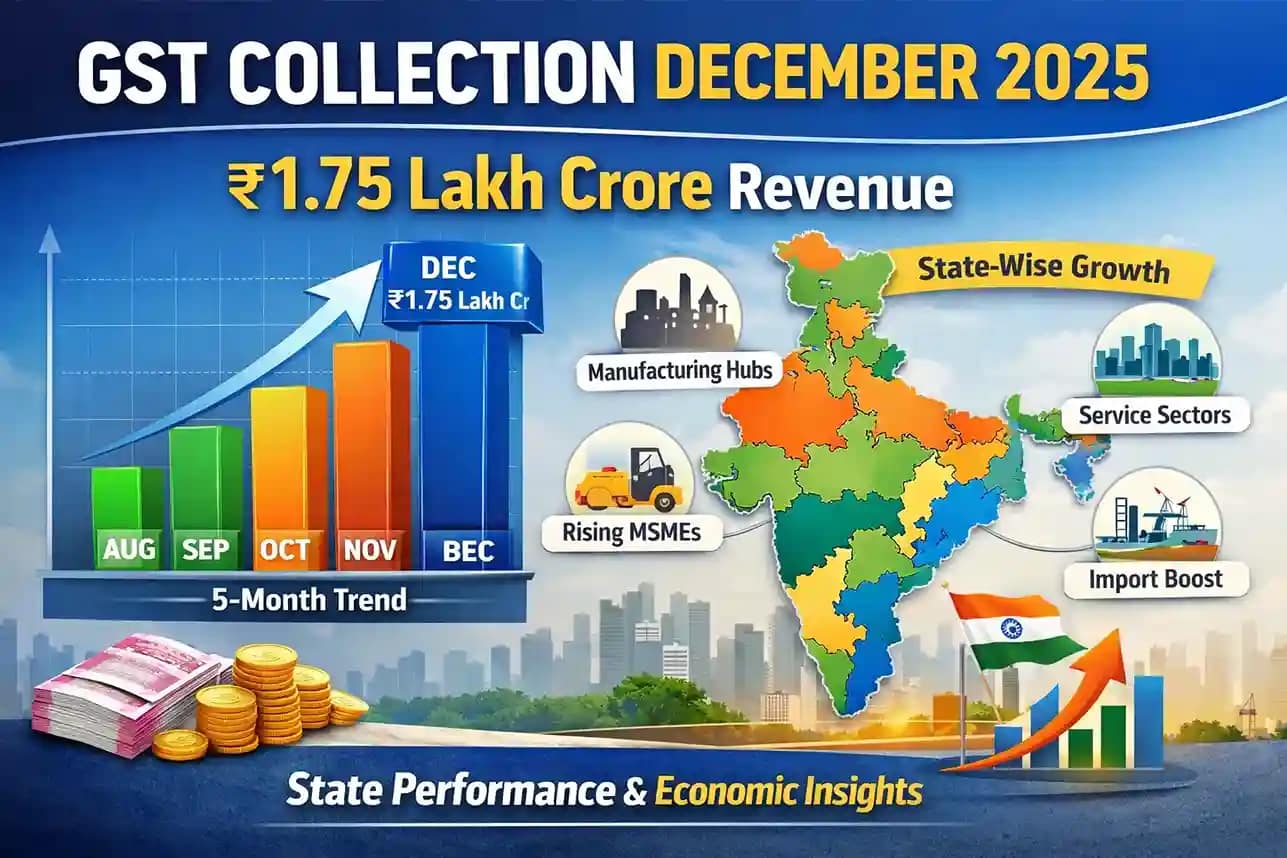 GST Revenue Stays Strong in Dec 2025: ₹1.75 Lakh Crore Collection with State-Wise Growth Trends