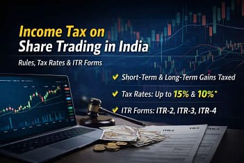 Income tax on share trading in India with rules, tax rates and ITR forms